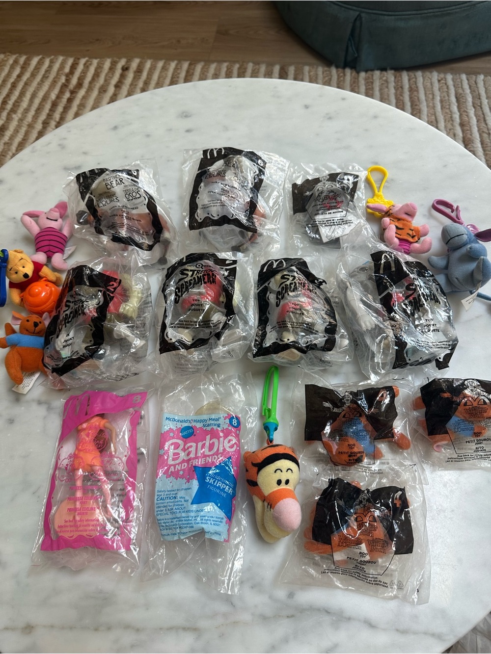 Vintage McDonald’s Disney Winnie the Pooh, Barbie, Stretch Screamer Toys